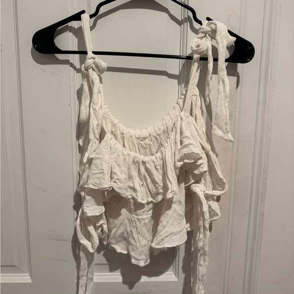 Free People Radiance Top White Ruffle Blouse - Picture 4 of 6